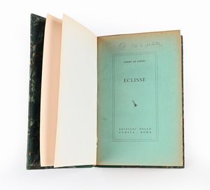 Libero de Libero - Eclisse - Edizioni della Cometa - Tiratura limitata a 300 esemplari, 1940  - Asta Libri Antichi e Stampe - Associazione Nazionale - Case d'Asta italiane