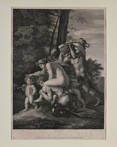 Nicolas Poussin<br>Maurice Blot : Lotto di Tre incisioni: Peint par N.as Poussin, Gravé par Blot - Voyage de faunes, de satyres et d'hamadryades  - Asta Libri Antichi e Stampe - Associazione Nazionale - Case d'Asta italiane