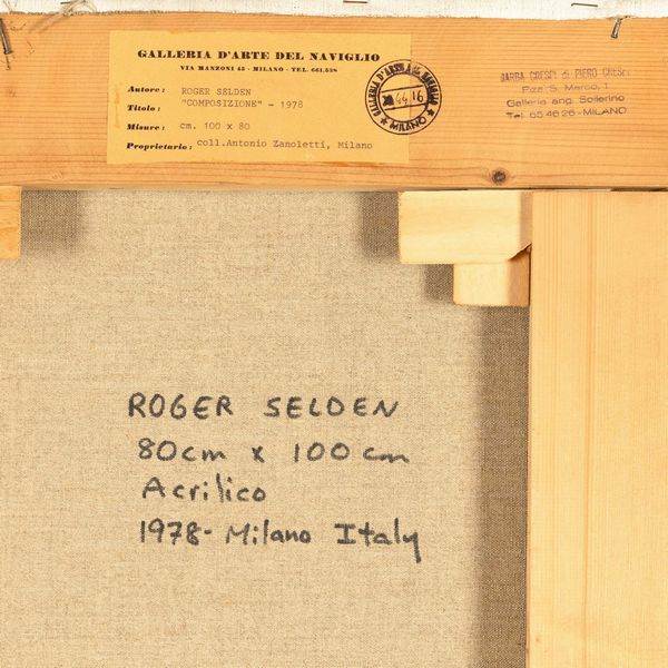 Roger Selden : Composizione  - Asta Arte Moderna e Contemporanea - Associazione Nazionale - Case d'Asta italiane