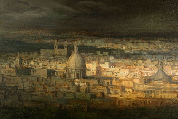 Riccardo Tommasi Ferroni : Veduta del Foro Romano - Veduta di Roma  - Asta Arte Moderna e Contemporanea - Associazione Nazionale - Case d'Asta italiane