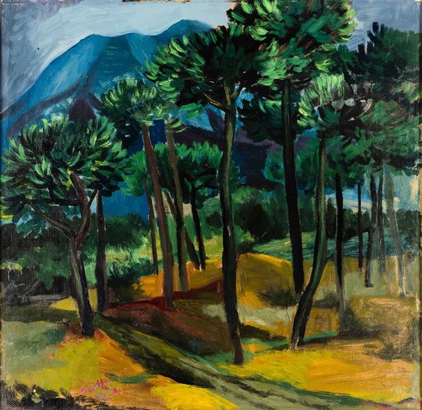 Renato Guttuso : Pineta vesuviana  - Asta Arte Moderna e Contemporanea - Associazione Nazionale - Case d'Asta italiane