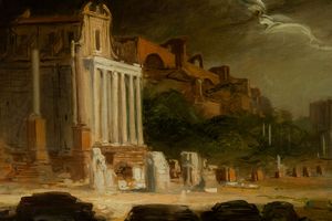 Riccardo Tommasi Ferroni : Veduta del Foro Romano - Veduta di Roma  - Asta Arte Moderna e Contemporanea - Associazione Nazionale - Case d'Asta italiane