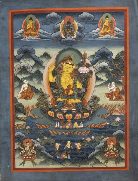 TANGKA : Tangka su seta rappresentante Buddha  Tibet  XX Sec. 46x35 cm  - Asta Arte Orientale - Associazione Nazionale - Case d'Asta italiane