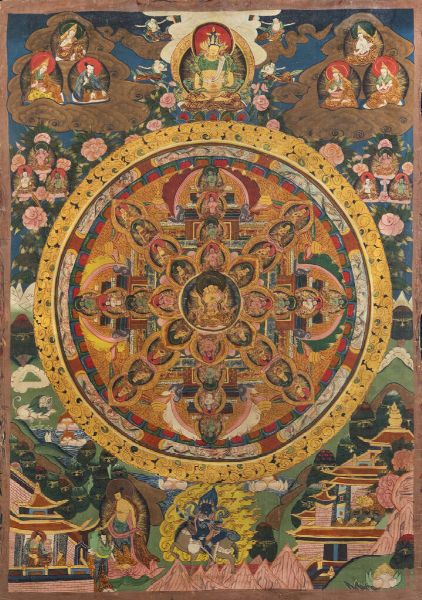 TANGKA : Tangka su seta  Tibet  XX Sec. 69x48cm  - Asta Arte Orientale - Associazione Nazionale - Case d'Asta italiane