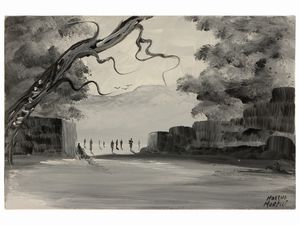 Morelli Moreno - Paesaggio e figure 1972