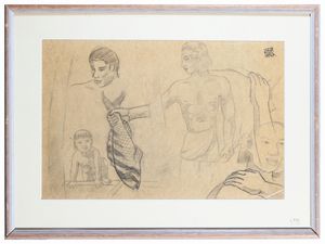 THAYAHT (Ernesto Michahelles) - Studio di figure thaitiane - periodo tropicale (1947-1954)