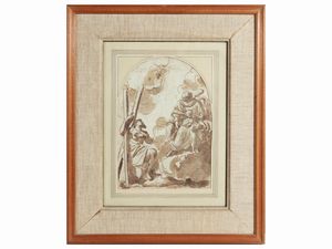 Scuola toscana del XVII/XVIII secolo - San Paolo con Madonna e Bambino