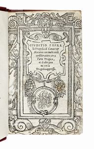 BARTOLOMEO CAVALCANTI - Giuditio sopra la Tragedia di Canace & Macareo con molte utili considerationi circa l'arte tragica...