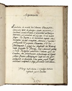 GAETANO SERTOR - Il Conclave / del MDCCLXXV / o sia / Il Papato combattuto / dramma per musica [...] / da rappresentarsi in Roma / nel Teatro delle Dame / nel Carnovale del MDCCLXXVI con annotazioni in fine di un anonimo [...].
