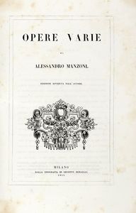 ALESSANDRO MANZONI - Opere varie...