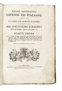 LODOVICO ANTONIO MURATORI : Delle antichità estensi ed italiane [...]. Parte prima [-seconda].  - Asta Libri, Autografi e Manoscritti - Associazione Nazionale - Case d'Asta italiane