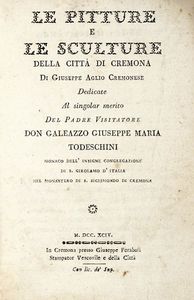 GIUSEPPE AGLIO - Le pitture e le sculture della città di Cremona...
