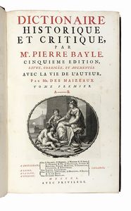 PIERRE BAYLE - Dictionnaire historique et critique [...] cinquième édition. Tome premier (-quatrième).