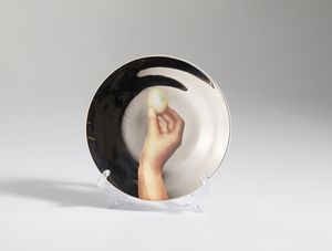 PISTOLETTO MICHELANGELO (n. 1933) - PIATTO DECORATIVO IN CERAMICA