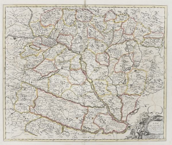 JOHN SENEX : A map of Hungary and countries adjacent.  - Asta Arte Antica, Moderna e Contemporanea - Associazione Nazionale - Case d'Asta italiane