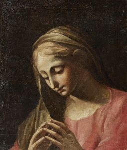 DA MONTE (1520/30-1590) GIOVANNI - Attribuito a. Madonna in preghiera