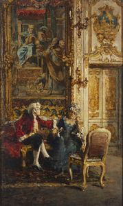 FAVRETTO GIACOMO (1849 - 1887) - Attribuito a. Scena galante