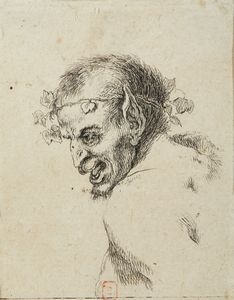 DELLA BELLA STEFANO (1610 - 1664) - Testa di satiro