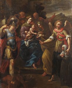 ARTISTA DEL XVIII SECOLO - Madonna con Bambino e santi