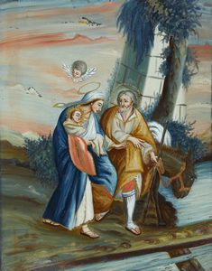 ARTISTA DEL XVIII-XIX SECOLO - Fuga in Egitto