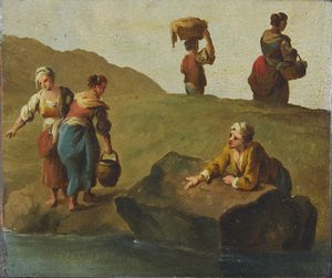 ARTISTA VENETO DEL XVIII SECOLO - Lavandaie alla fonte