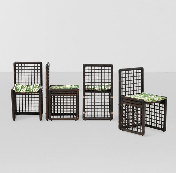 AFRA E TOBIA SCARPA : Quattro sedie della serie Basilian  - Asta Design Lab - Associazione Nazionale - Case d'Asta italiane