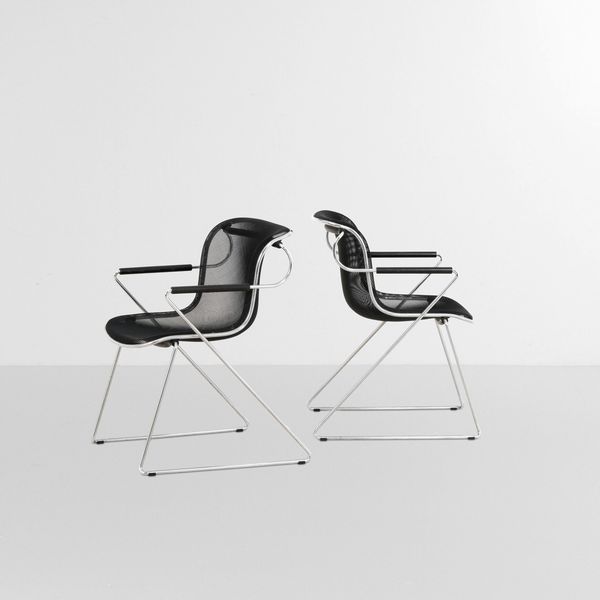 CHARLES POLLOCK : Due sedie mod. Penelope  - Asta Design Lab - Associazione Nazionale - Case d'Asta italiane