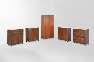 AFRA E TOBIA SCARPA : Cinque mobili contenitori della serie Torcello.  - Asta Design Lab - Associazione Nazionale - Case d'Asta italiane