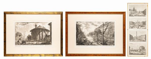 Lotto composto da tre stampe raffiguranti vedute di Roma  - Asta Incanti d'Arte - Associazione Nazionale - Case d'Asta italiane