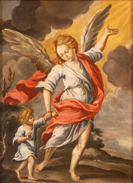 Scuola italiana, secolo XVIII : Angelo custode  - Asta Incanti d'Arte - Associazione Nazionale - Case d'Asta italiane