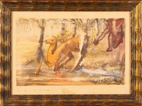 Giovanni Barrella : La cerva di Cerinea; Il cinghiale di Erimanto  - Asta Incanti d'Arte - Associazione Nazionale - Case d'Asta italiane