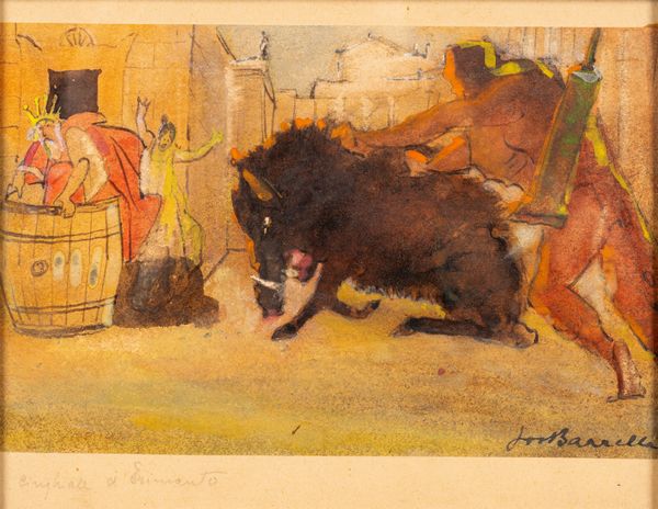 Giovanni Barrella : La cerva di Cerinea; Il cinghiale di Erimanto  - Asta Incanti d'Arte - Associazione Nazionale - Case d'Asta italiane