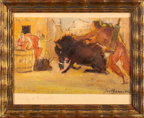 Giovanni Barrella : La cerva di Cerinea; Il cinghiale di Erimanto  - Asta Incanti d'Arte - Associazione Nazionale - Case d'Asta italiane