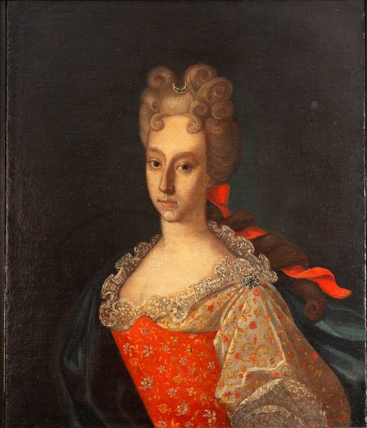Scuola dell'Italia settentrionale, secolo XVIII : Ritratto di gentildonna a mezzo busto con fiocco rosso  - Asta Incanti d'Arte - Associazione Nazionale - Case d'Asta italiane