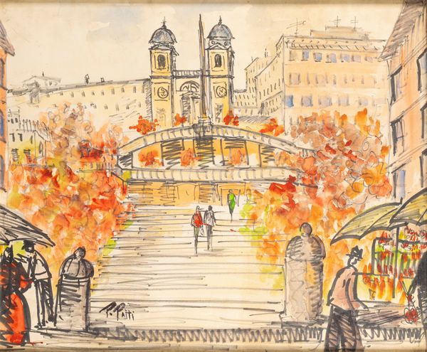 Piero Patti : Roma, TrinitÃ  dei Monti  - Asta Incanti d'Arte - Associazione Nazionale - Case d'Asta italiane