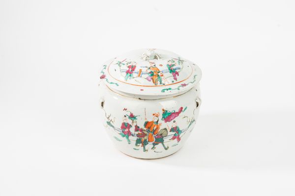 Piccola giara con coperchio in porcellana famiglia rosa  - Asta Incanti d'Arte - Associazione Nazionale - Case d'Asta italiane