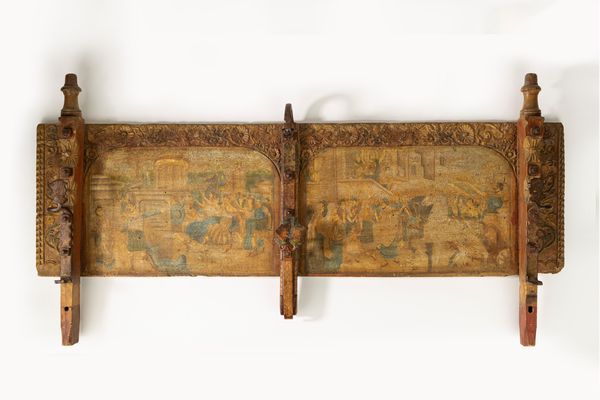 Sponda di carretto in legno intagliato e dipinto, Sicilia fine secolo XIX - inizi secolo XX  - Asta Incanti d'Arte - Associazione Nazionale - Case d'Asta italiane