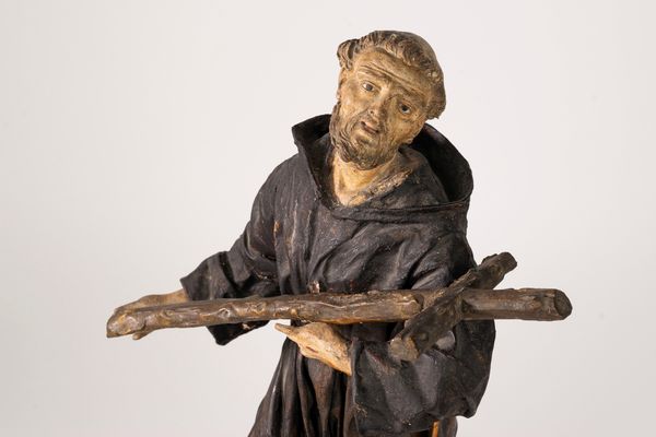 Scultura in cartapesta raffigurante San Francesco, secolo XVIII  - Asta Incanti d'Arte - Associazione Nazionale - Case d'Asta italiane
