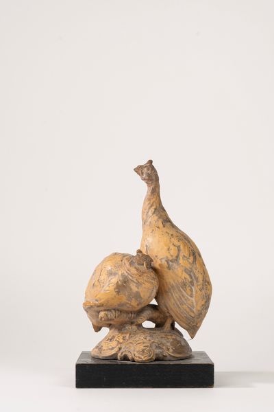 Guido Cacciapuoti : Scultura in terracotta raffigurante due tacchini  - Asta Incanti d'Arte - Associazione Nazionale - Case d'Asta italiane