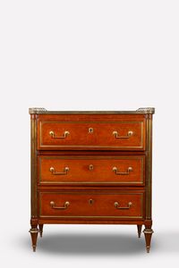 Cassettone con scrittoio lastronato in mogano, secolo XIX  - Asta Incanti d'Arte - Associazione Nazionale - Case d'Asta italiane