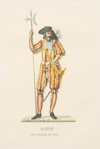 Lotto composto da quattro stampe raffiguranti costumi delle Guardie Svizzere  - Asta Incanti d'Arte - Associazione Nazionale - Case d'Asta italiane