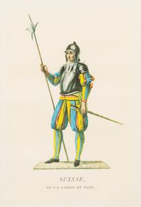 Lotto composto da quattro stampe raffiguranti costumi delle Guardie Svizzere  - Asta Incanti d'Arte - Associazione Nazionale - Case d'Asta italiane