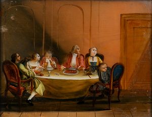 Imitatore di Pietro Longhi - Scena di banchetto
