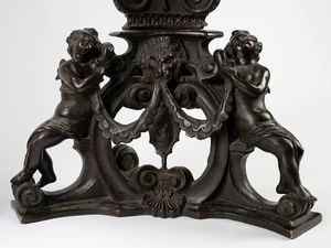 Coppia di grandi alari in bronzo. Da un modello di NiccolÃ² Roccatagliata (Genova 1559-Venezia, 1629)  - Asta Incanti d'Arte - Associazione Nazionale - Case d'Asta italiane