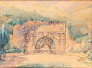 Scuola francese, fine secolo XIX - inizi secolo XX - Studio per una fontana della cittÃ  di Digione