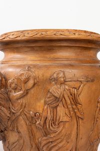 Coppia di vasi a cratere biansati in terracotta, secolo XIX  - Asta Incanti d'Arte - Associazione Nazionale - Case d'Asta italiane