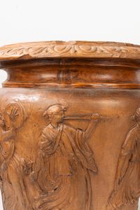 Coppia di vasi a cratere biansati in terracotta, secolo XIX  - Asta Incanti d'Arte - Associazione Nazionale - Case d'Asta italiane