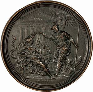Lotto di nove medaglie commemorative in bronzo. Fine secolo XVII/metÃ  secolo XVIII  - Asta Incanti d'Arte - Associazione Nazionale - Case d'Asta italiane