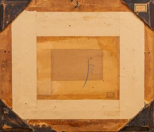 Paesaggio con casolare e astanti in primo piano  - Asta Incanti d'Arte - Associazione Nazionale - Case d'Asta italiane