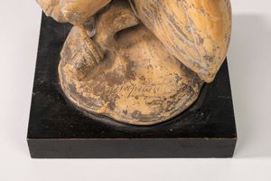 Guido Cacciapuoti : Scultura in terracotta raffigurante due tacchini  - Asta Incanti d'Arte - Associazione Nazionale - Case d'Asta italiane